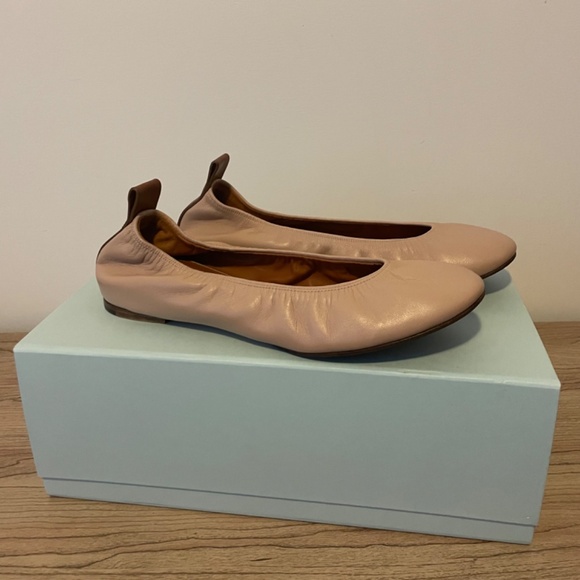 Lanvin leather ballerina flats 39 - dark beige - WORN ONCE 8 8.5 nude - Picture 7 of 12